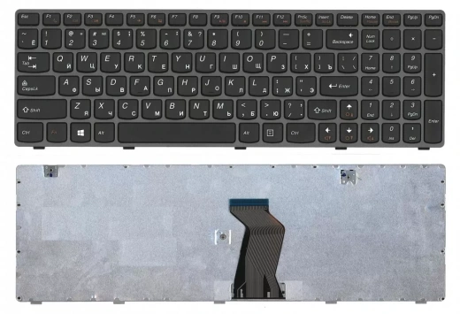 Клавиатура для ноутбука Lenovo Ideapad G580, G585, Z580, Z585, Z780, G780, V580 with gray frame