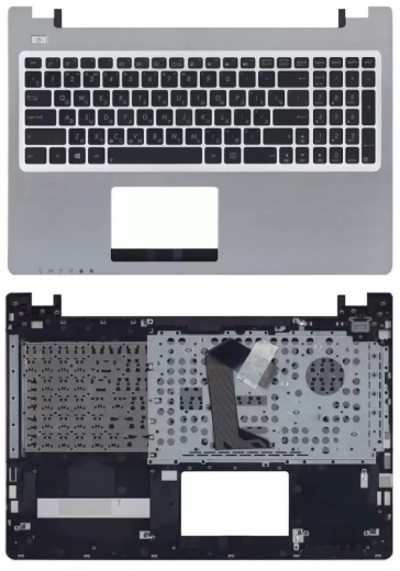 Клавиатура для ноутбука Asus K56 топ-панель черно-серебристая