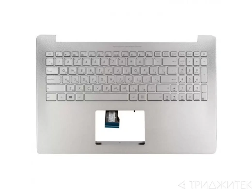 Клавиатура для ноутбука Asus N501JW-1A с топкейсом, серебристый с подсветкой с креплением под HDD