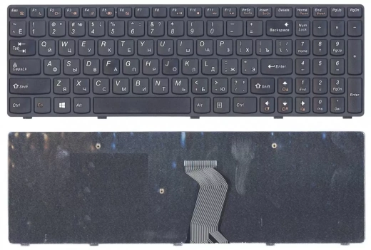 Клавиатура для ноутбука Lenovo G500, G700, черная с черной рамкой