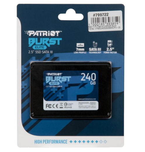 SSD 240Gb, SATA III, 2.5", Patriot Burst Elite