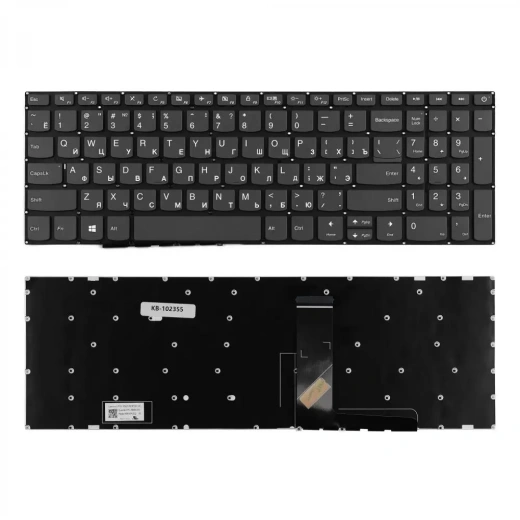 Клавиатура для ноутбука Lenovo IdeaPad 320-15ABR, 320-15AST Series, чёрная, без рамки, плоский Enter