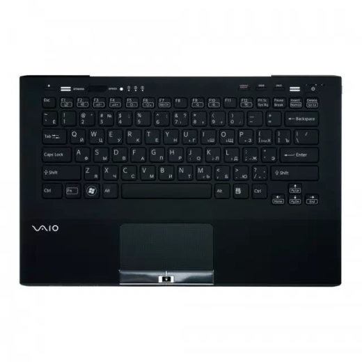 Клавиатура для Sony VPC-SA (With Touch PAD, For Fingerprint) Backlit, RU, Black/Black key
