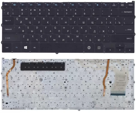 Клавиатура для ноутбука Samsung NP940X3G черная с подсветкой