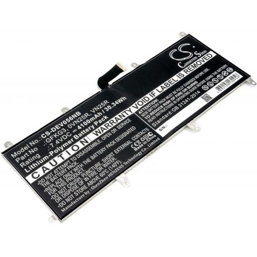 Аккумулятор CameronSino CS-DEV056NB для ноутбука Dell Venue 10 Pro, 10 Pro 5056, 7.4В, 4100 мАч, 30.34 Вт, Li-Polymer, черный
