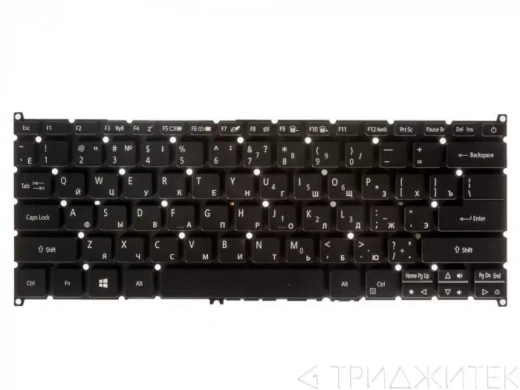 Клавиатура для ноутбука Acer Swift 3 SF314-51, SF314-51-52W2, SF314-51-31, SF314-52, SF314-53, SF514-51, SF514-51G, SF514-52T, SF514-53T, Aspire S13 S5-371 черная с подсветкой
