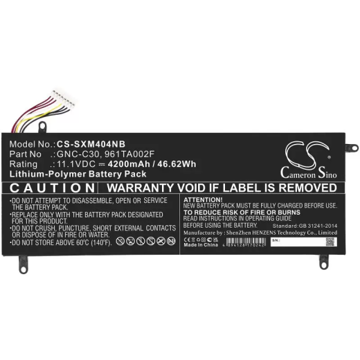 Аккумулятор CameronSino CS-SXM404NB для ноутбука Schenker XMG C404, 11.1В, 4200 мАч, 46.62 Вт, Li-Polymer, черный