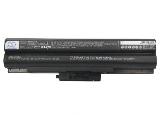 Аккумулятор CameronSino CS-BPS21HB для ноутбука Sony AIO VPCF11JFX/B VAIO VPCF11M1E, 11.1В, 6600 мАч, 73.26 Вт, Li-ion, черный