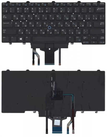 Клавиатура для ноутбука Dell Latitude E5470 E7470 черная с подсветкой и указателем