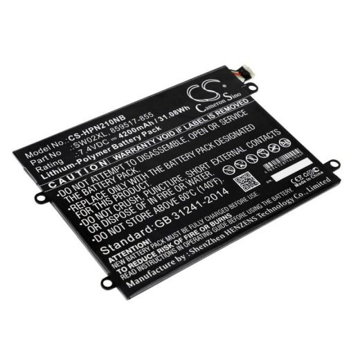 Аккумулятор CameronSino CS-HPN210NB для ноутбука HP 10-P018WM, Notebook x2, 7.4В, 4200 мАч, 31.08 Вт, Li-Polymer, черный