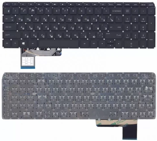 Клавиатура для ноутбука HP m6-k088, m6-k125dx, m6-k054ca черная с подсветкой