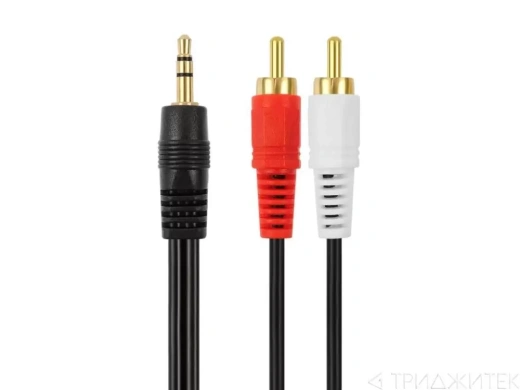 Кабель CAB30 2RCA (M) - 3.5 JACK (M) 1.5m, черный (Vixion)