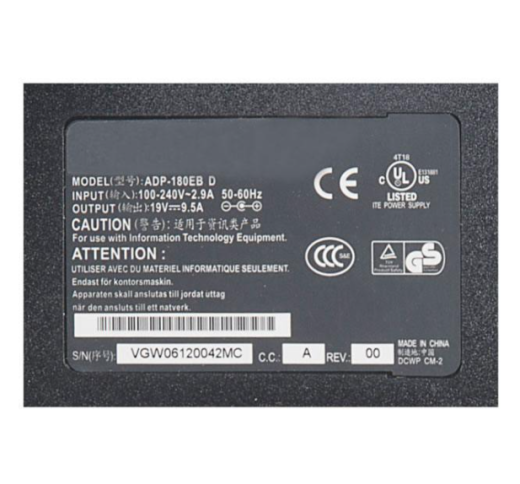 Блок питания для ноутбука Asus G55VW, G75, G75V, G75VW, G75VX, 19V, 9.5A, 180W, 5.5х2.5 с кабелем