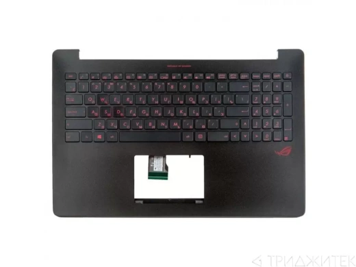 Клавиатура для ноутбука Asus N501JW с топкейсом, черная с подсветкой без крепления под HDD