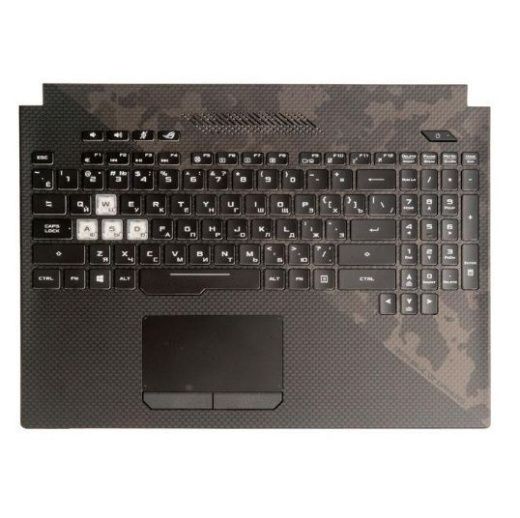 Клавиатура с топкейсом для ноутбука Asus GL504GW, GL504GS черная, с RGB подсветкой, с тачпадом, с разбора
