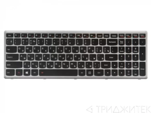 Клавиатура для ноутбука Lenovo IdeaPad Flex 15, G500S, G505, S510, S510p, Z510 черная, серая рамка