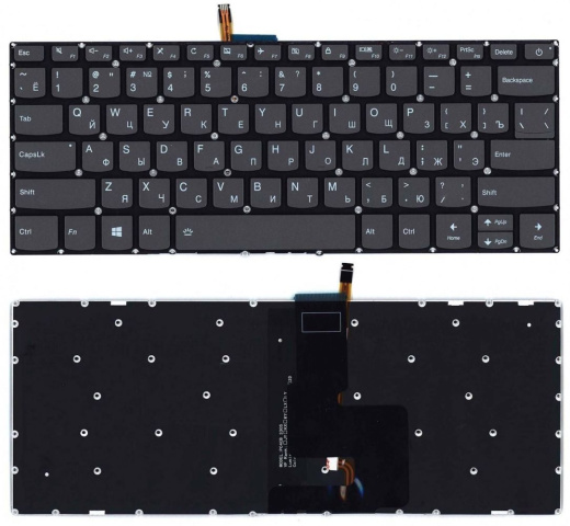 Клавиатура для ноутбука Lenovo 320-14IKB черная с подсветкой