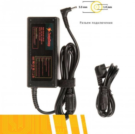 Блок питания (зарядка) ZeepDeep для Acer 19V 3.42A, 65W, штекер 3.0x1.0, Aspire, SF, Ultrabook, Iconia tab series