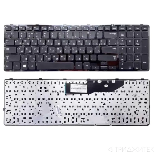 Клавиатура для ноутбука Samsung NP350E7C чёрная, без рамки