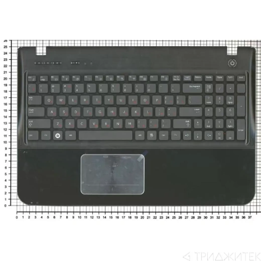 Клавиатура для ноутбука Samsung SF510 черная, верхняя панель в сборе