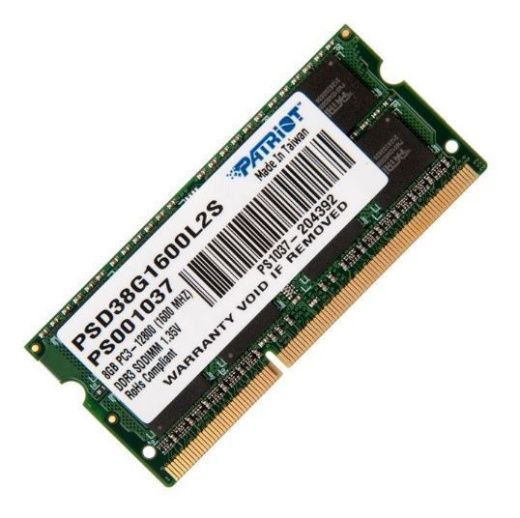 Модуль памяти SO-DIMM DDR 3 DIMM 8Gb PC12800, 1600Mhz, PATRIOT Signature (PSD38G1600L2S) (retail)