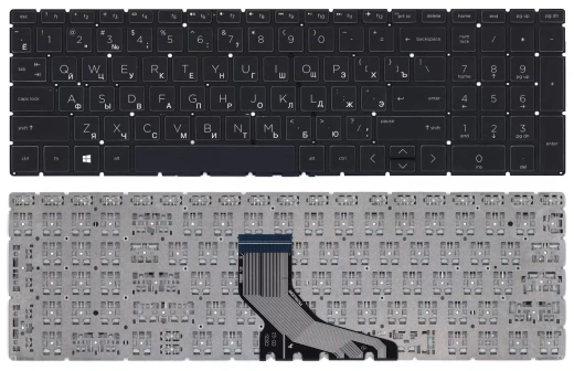 Клавиатура для ноутбука HP 250 G7 255 G7 256 G7 черная с подсветкой
