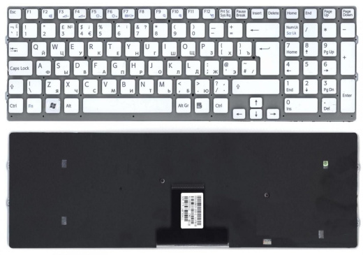 Клавиатура для ноутбука Sony Vaio VPC-EB белая без рамки
