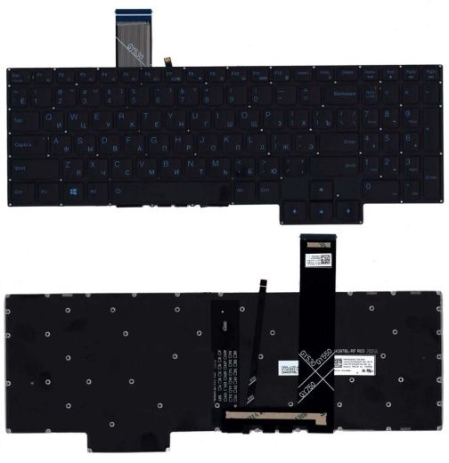 Клавиатура для ноутбука Lenovo Y7000, R7000, Y7000P черная с синей подсветкой