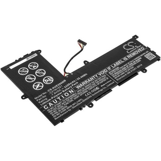 Аккумулятор CameronSino CS-AUE200NB для ноутбука Asus E200HA, E200HA-1A, E200HA-1B, 7.6В, 3350 мАч, 25.46 Вт, Li-Polymer, черный