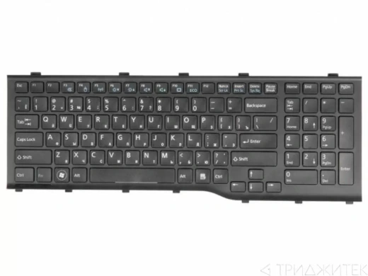 Клавиатура для ноутбука Fujitsu Lifebook AH532, A532, N532, NH532, черная с рамкой, горизонтальный Enter