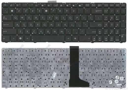 Клавиатура для ноутбука Asus U56E чёрная, без рамки