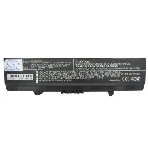 Аккумулятор CameronSino CS-DE1525NB для ноутбука Dell Inspiron 1525, 11.1В, 4400 мАч, Li-ion, черный