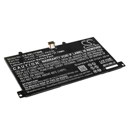 Аккумулятор CameronSino CS-DEL175NB для ноутбука Dell Latitude 5175, Latitude 5179, 7.4В, 3750 мАч, 27.75 Вт, Li-Polymer, черный