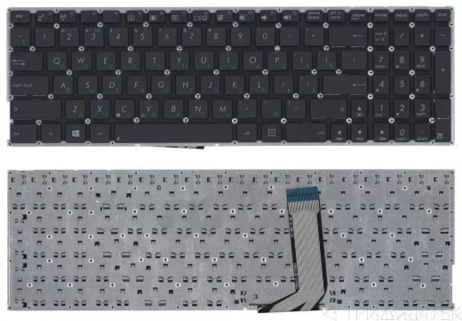 Клавиатура для ноутбука Asus X756, X756U, X756UB, X756UJ, X756UQ, X756UV, X756U, X756, P756, P756U, P756UV, A556UQ, K556UJ, K556UV, F556U, R558UA, FL5900U, X556, X556U, X556UA, X556UB, X556UF, X556UJ, X556UR, X556UV, F556UA, X556UQ черная без рамки гор. E