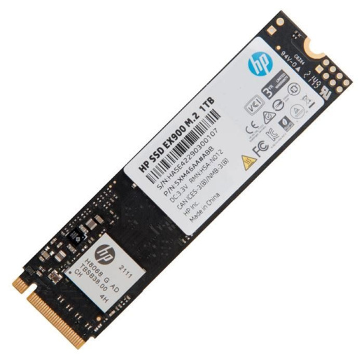 SSD M.2 HP 1.0Tb EX900 Series <5XM46AA#ABB> (PCI-E 3.0 x4, up to 2150/1815MBs, 3D NAND, 500TBW, NVMe, 22х80mm)