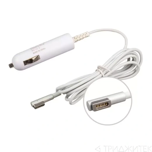 Автомобильный блок питания (зарядное) для ноутбука MacBook 14.5 В, 3.1 А, MagSafe, 45 Вт (с сетевым кабелем)