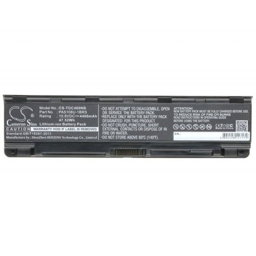 Аккумулятор CameronSino CS-TOC400NB для ноутбука Toshiba Satellite C40-AD05B1, 10.8В, 4400 мАч, 47.52 Вт, Li-ion, черный