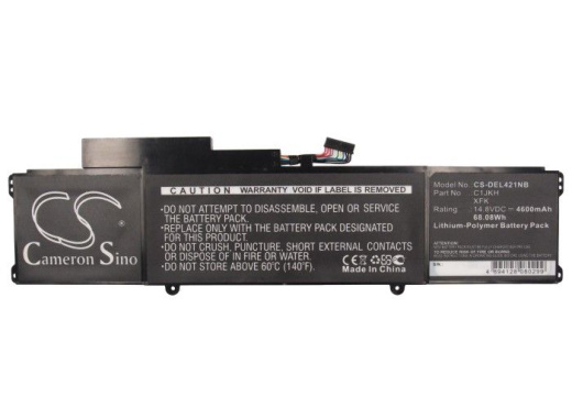 Аккумулятор CameronSino CS-DEL421NB для ноутбука Dell 421x-1046, Studio XPS 14, 14.8В, 4600 мАч, 68.08 Вт, Li-Polymer, черный