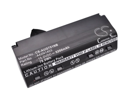 Аккумулятор CameronSino CS-AUG751NB для ноутбука Asus G751, G751J, G751J-BHI7T25, 15В, 5200 мАч, 78 Вт, Li-ion, черный