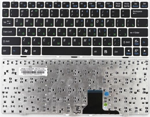 Клавиатура для ноутбука Asus EeePC 1000, 1000HG, 1000HD, 1000H, 1000HA, 1000HE, 1002HA черная, рамка белая