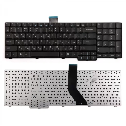 Клавиатура для ноутбука Acer 8920, 8930, 7730 Series, плоский Enter, чёрная, с рамкой