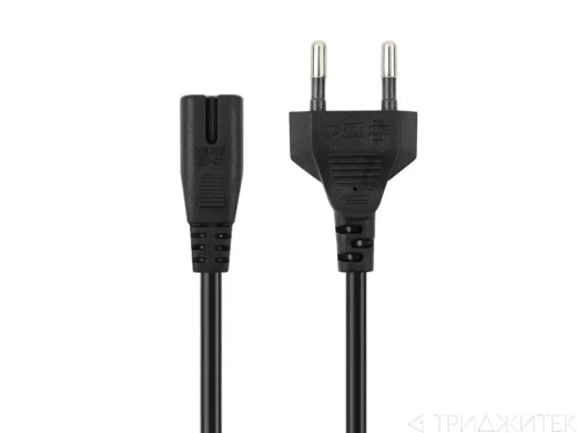Сетевой кабель CAB58 EURO pin (m) - 2pin (m) (1, 5м), черный (Vixion)