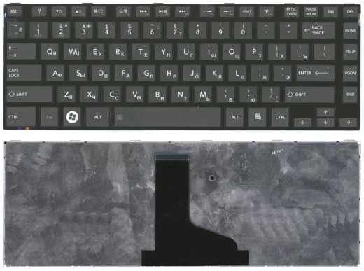 Клавиатура для ноутбука Toshiba L800, L830, черная с черной рамкой
