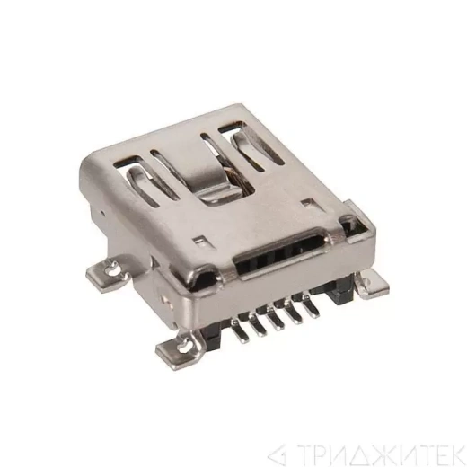 Разъем USB 2.0 Mini B, монтаж на плату, SMD 1734035-1