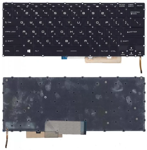 Клавиатура для ноутбука MSI GS32, GS30, GS43, GS40 чёрная с подсветкой