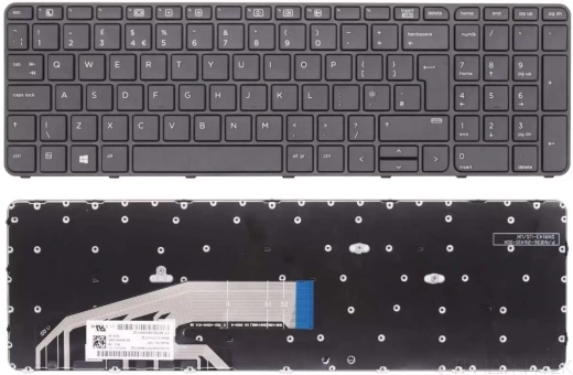 Клавиатура для ноутбука HP Probook 450 G3, 455 G3, 470 G3, 650 G2, 655 G2 чёрная, с рамкой