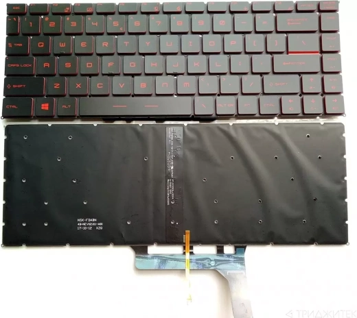 Клавиатура для MSI GF63, GF63 8RC, GF63 8RD черная с белой подсветкой