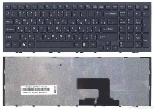 Клавиатура для ноутбука Sony Vaio VPC-EE, черная, с рамкой