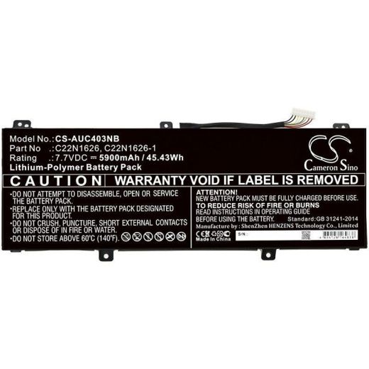 Аккумулятор CameronSino CS-AUC403NB для ноутбука Asus C213NA, C403NA, 7.7В, 5900 мАч, 45.43 Вт, Li-Polymer, черный