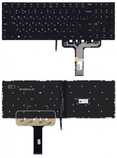 Клавиатура для ноутбука Lenovo Legion Y730-17ICH черная с белой подсветкой